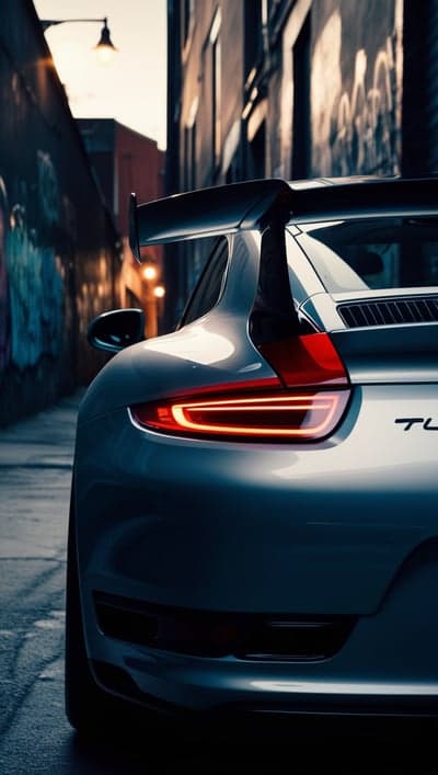 Porsche 911 Turbo S Urban Alley Night Phone Wallpaper