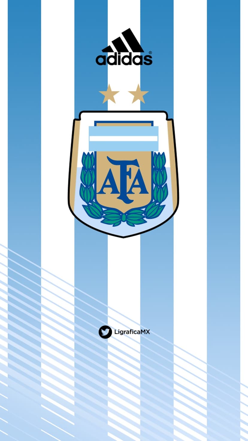 Argentina national football jersey featuring sky blue and white stripes with a gold-embroidered federation crest.