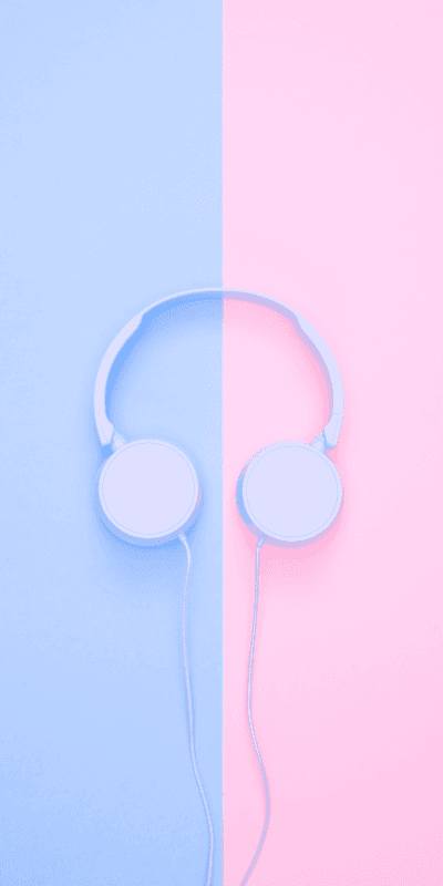 Aesthetic Harmony - Blue and Pink Headphone Art