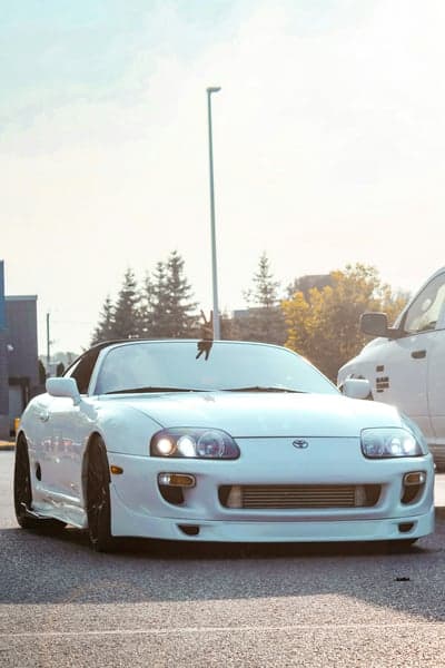 White Toyota Supra Vertical Wallpaper for Mobile and Tablet