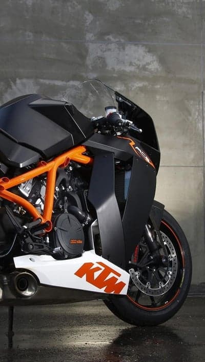KTM Superbike with Orange Frame and Black Fairings