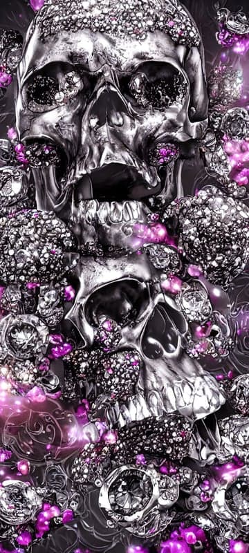 Glistening Gemstone Skulls with Vibrant Purple Accents