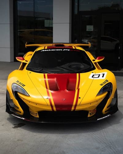 Yellow McLaren P1 GTR with Red Stripes