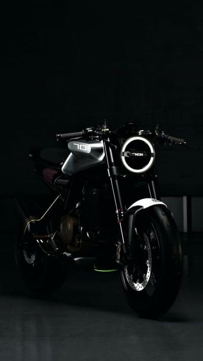 Sleek Husqvarna 701 Concept Motorcycle in Dark Studio