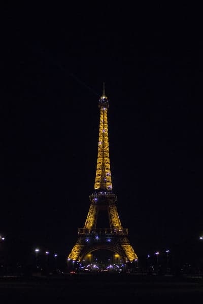 Eiffel Tower Illuminated at Night in Paris