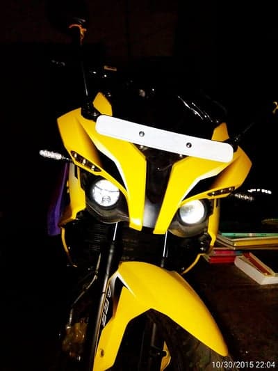Yellow Sport Bike Headlights and Front Fairing