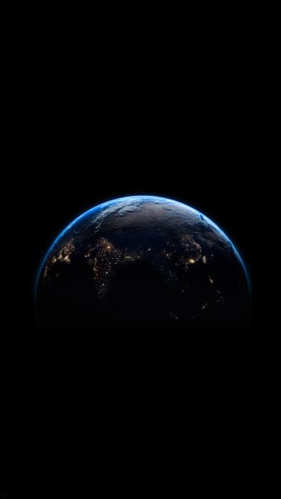 Earth at Night: City Lights on Globe from Space
