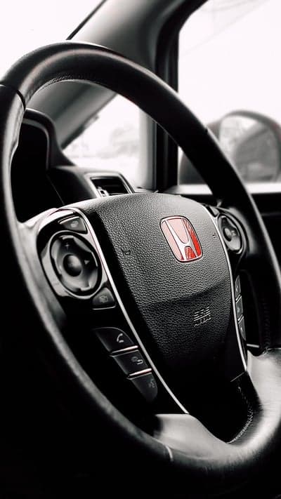 Honda Sport Steering Wheel Red Badge Mobile Background