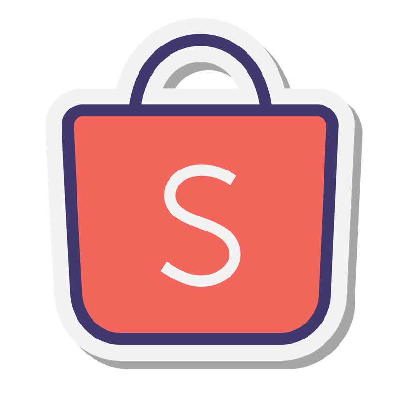 Shopee logo transparent PNG featuring a bright orange shopping bag icon with a white letter S in the center area.