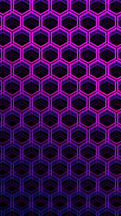 Neon Pink and Purple Hexagonal Pattern Mobile Wallpaper