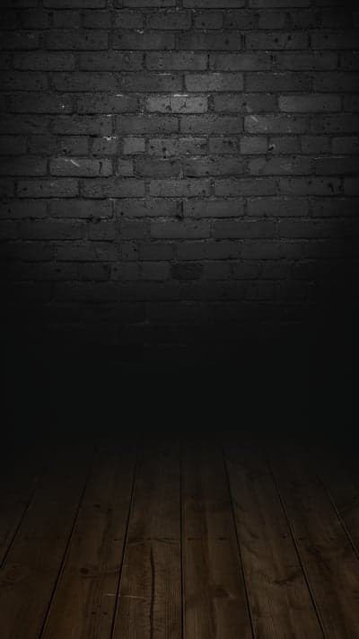 Dark Brick Wall and Wooden Floor Background