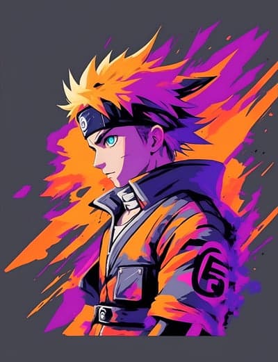 Naruto Uzumaki Fiery Splatter Art Anime Mobile Wallpaper