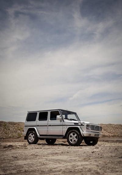Silver Mercedes G-Wagon Rugged 4x4 Mobile Phone Wallpaper