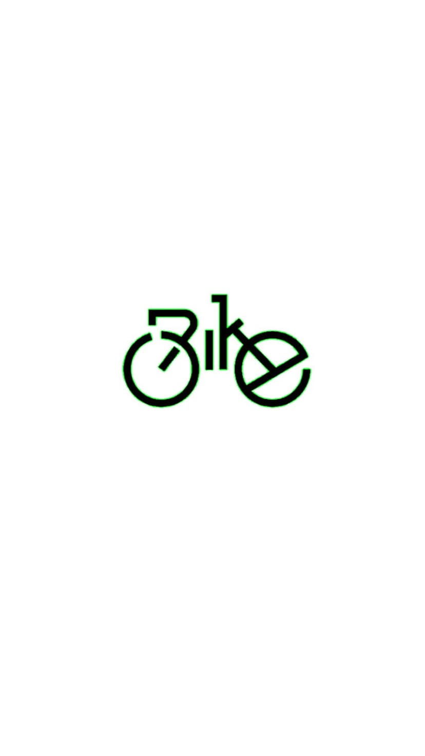 Bicycle logo spelling the word Bike using circular wheels and linear frame elements in a minimalist vector style.