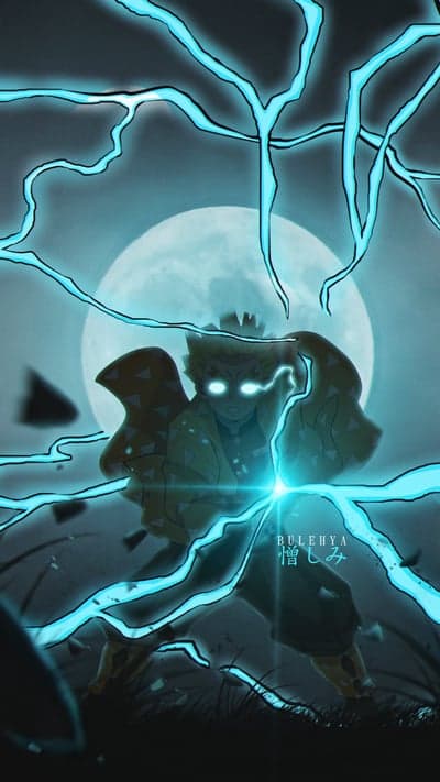 Demon Slayer Zenitsu Lightning Strike Anime Wallpaper