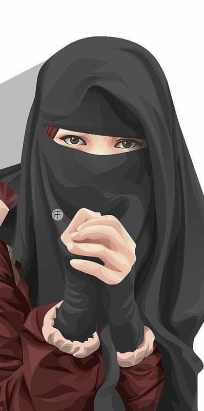 Muslim Woman in Niqab with Expressive Eyes and Hands