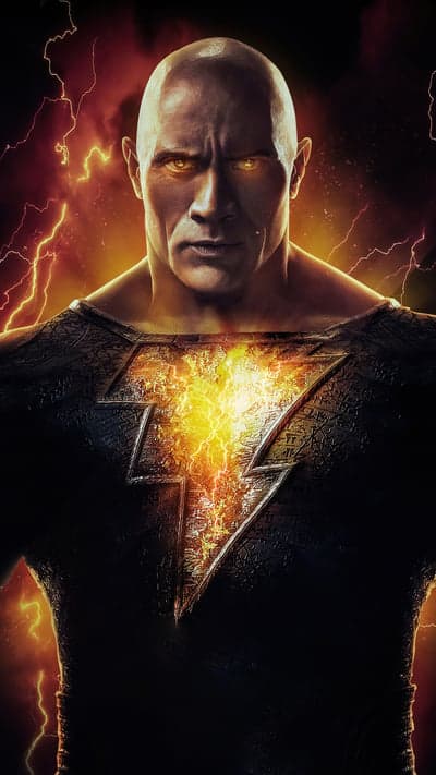 Black Adam Dwayne Johnson Lightning Strike Movie Poster