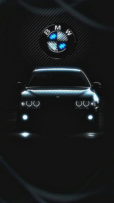 BMW Night Lighting and Logo High-Res Mobile Wallpaper