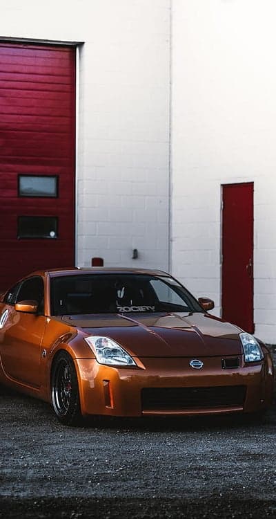 Metallic Orange Nissan 350Z JDM Sports Car Phone Wallpaper