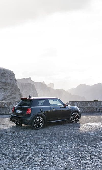 Sporty Mini Cooper Mountain Adventure Phone Wallpaper