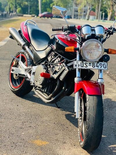 Red Honda Hornet Street Bike Detail Mobile Wallpaper