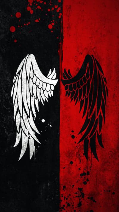 Abstract Angel Wings Black and Red Art