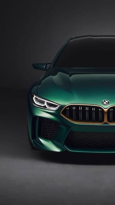 Luxurious Green BMW M8 Coupe with Gold Grille
