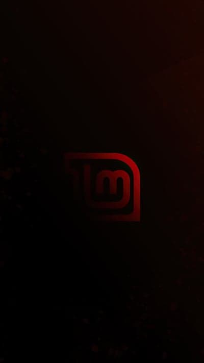 Linux Mint Logo Wallpaper - Dark Red Glow