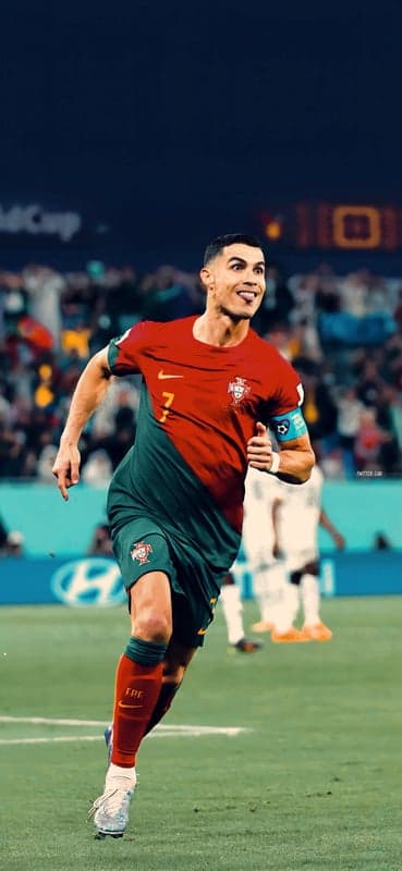 Cristiano Ronaldo celebrates Portugal goal in Qatar World Cup