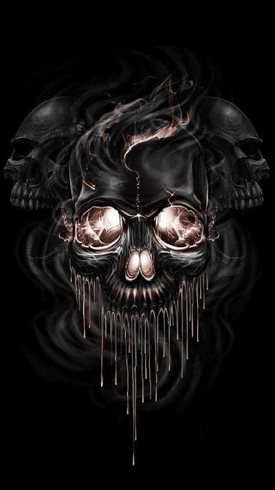 Gothic Skulls with Dripping Smoke and Fiery Eyes