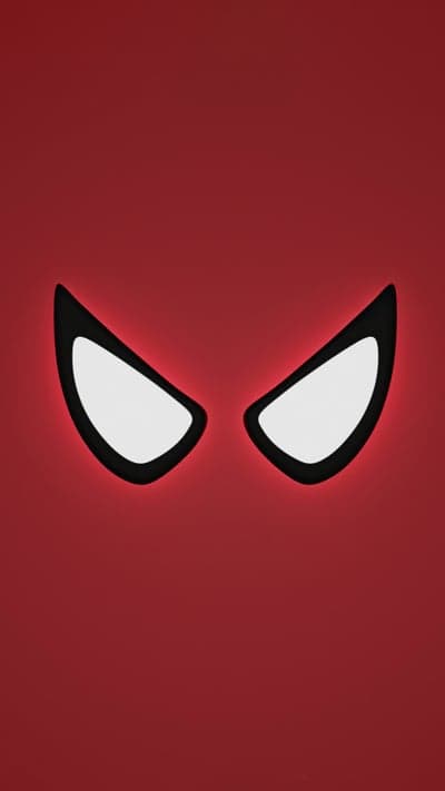 Minimalist Spiderman Mask Eyes Red Background