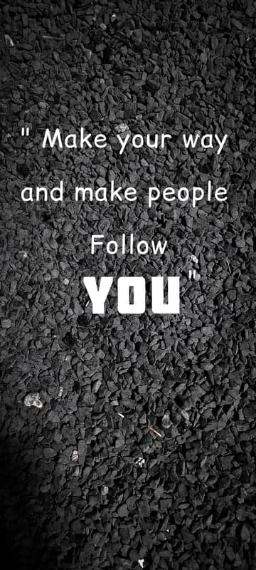 Motivational quote: Make your way, people will follow YOU