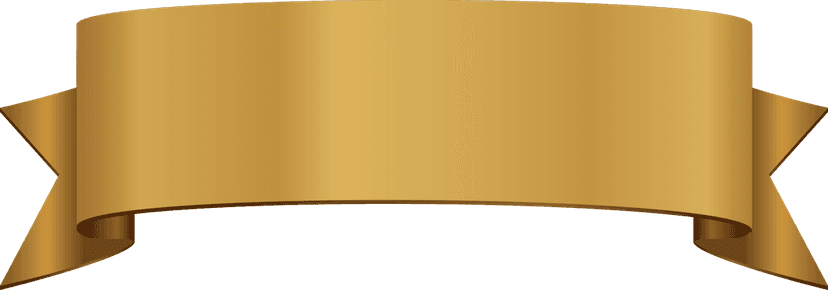 Gold ribbon Euclidean pattern features a curved metallic banner with etched geometric details and coin accents.