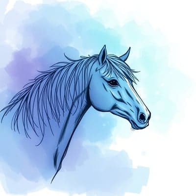 Majestic Indigo Stallion Profile Mobile Wallpaper Art