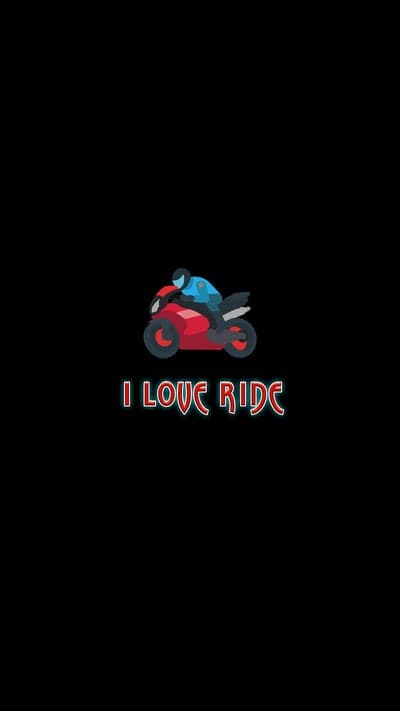 I Love Ride Motorcycle Graphic with Text