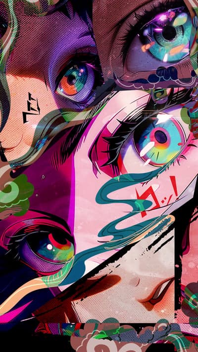Vibrant Anime Eyes Collage