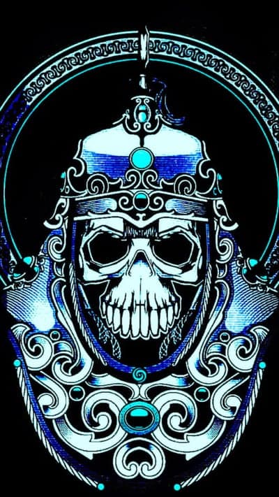 Ornate Knight Skull Dark Fantasy Mobile Background