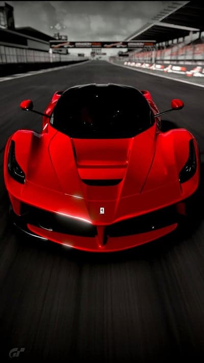 Red Ferrari LaFerrari races on track in Gran Turismo