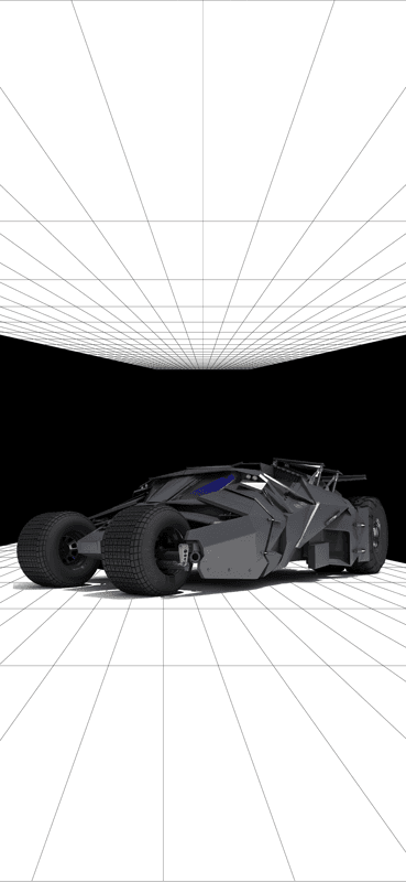 Batmobile Tumbler from The Dark Knight on grid