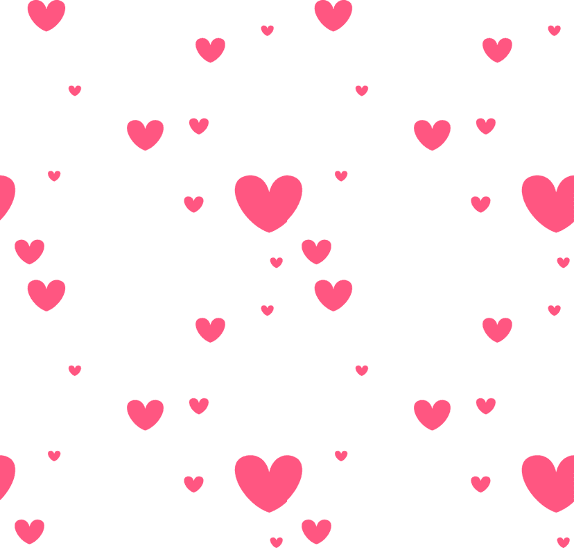 Falling hearts illustration with translucent shading and floating motion effects against a transparent backdrop.