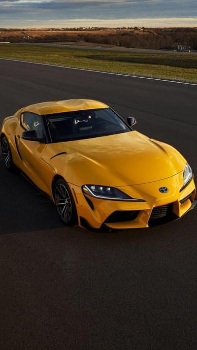 Yellow Toyota Supra A90 Sports Car Mobile Wallpaper