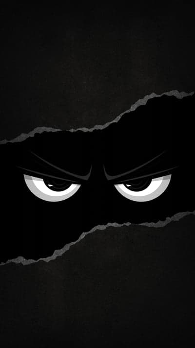 Creepy Eyes Peeking Through Torn Black Paper