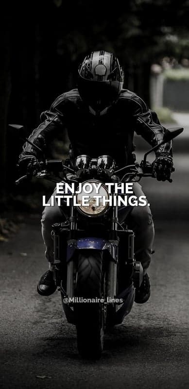 Biker in Motion Motivational Quote Phone Background