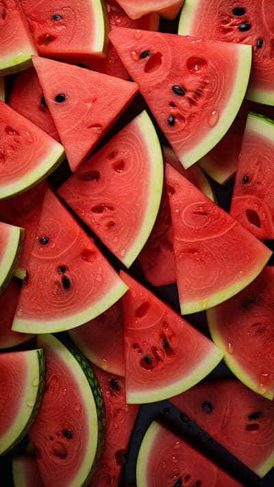 Refreshing Slices of Watermelon with Water Droplets