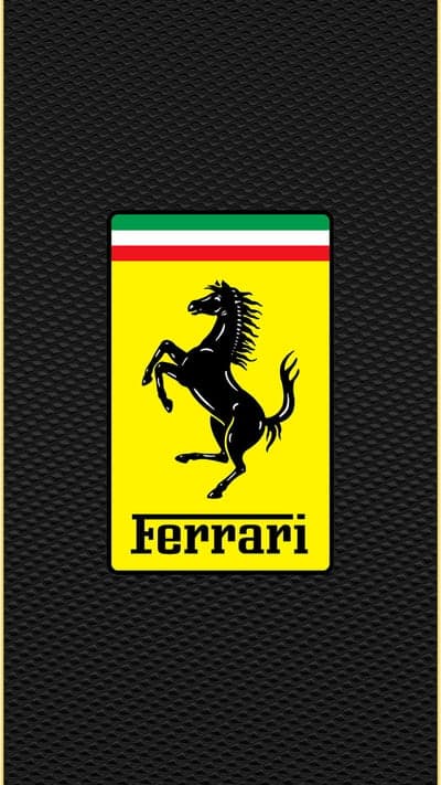 Ferrari Logo Black Horse Yellow Shield Italian Flag
