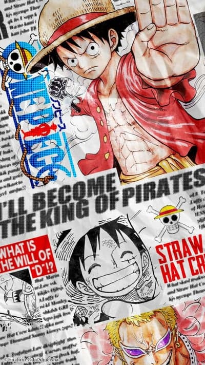One Piece Luffy and Doflamingo Collage Wallpaper