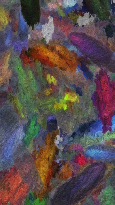 Abstract Impressionist Painting of Colorful Organic Shapes