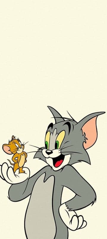 Tom and Jerry cartoon characters on a cream background