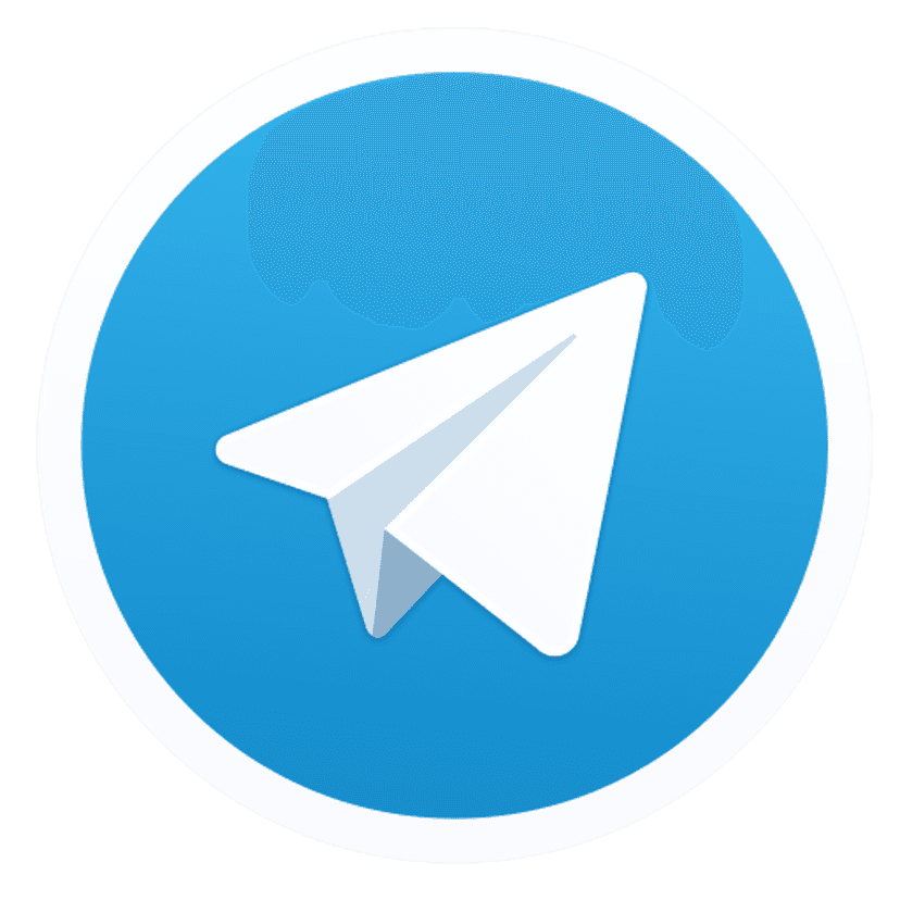 Telegram icon featuring a white paper airplane centered on a solid blue circular background in a flat design.