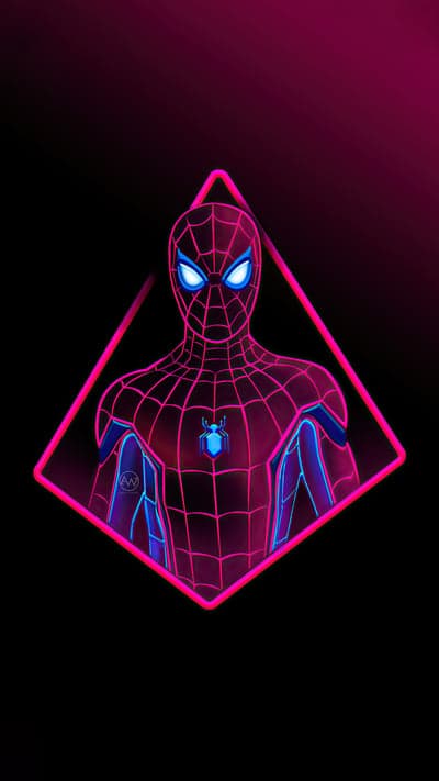 Neon Spider-Man in Pink Diamond Frame